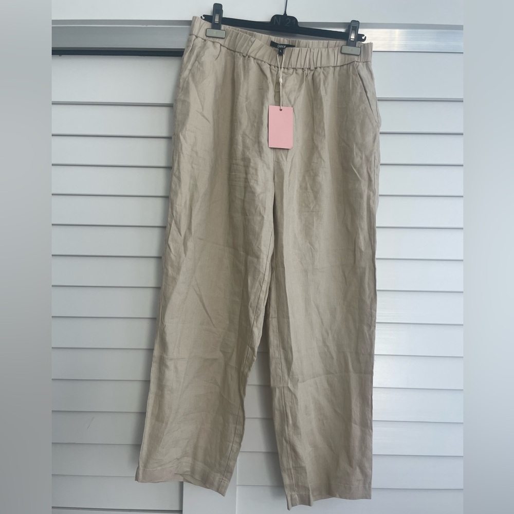 Quince New 100% European Linen Pants Beige L - Picture 6 of 8